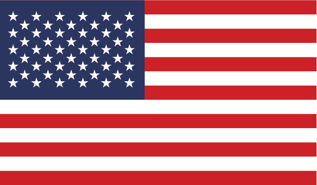 Die Flagge der Vereinigten Staaten. Karl Kaps, Mikroskope hergestellt in Deutschland.