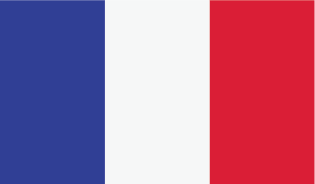Flagge von Frankreich. Blau, Weiß und Rot. Karl Kaps, Mikroskope made in Germany.