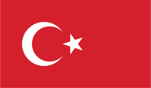 Türkische Flagge mit weißem Halbmond und Stern auf rotem Hintergrund
