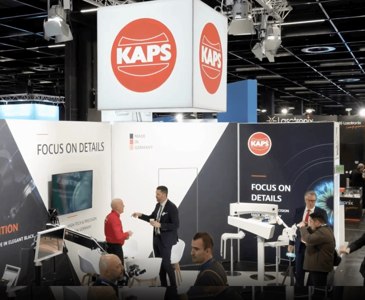 Booth for Karl Kaps Microscopes made in Germany.