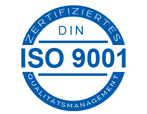 DIN ISO 9001 Siegel: Qualitätsstandard für Karl Kaps Mikroskope.
